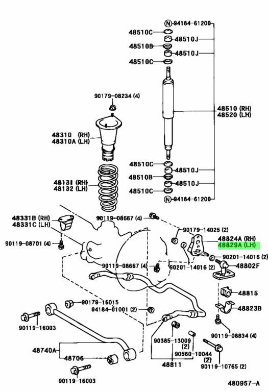 Buy Genuine Toyota 4882960080 (48829-60080) Bracket, Front Stabilizer ...