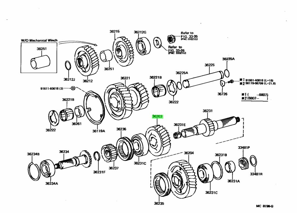 Genuine Toyota 36203-60050 (3620360050) GEAR SUB-ASSY, TRANSFER HIGH ...