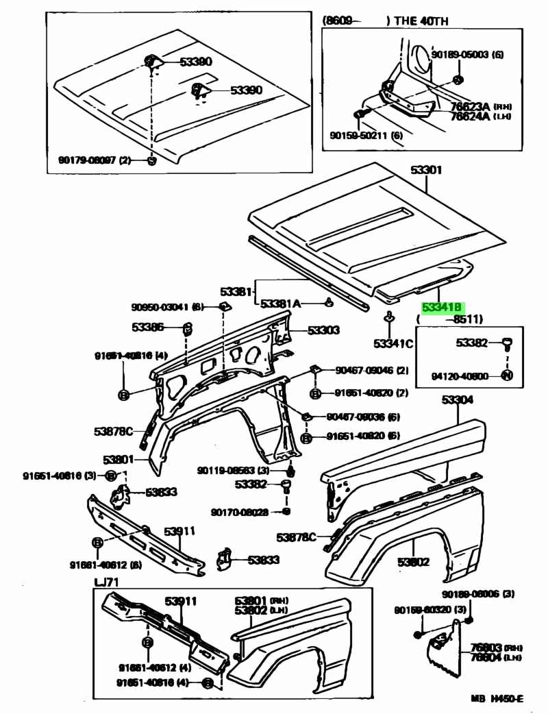 Buy Genuine Toyota 5334190K06 (53341-90K06) Insulator, Hood. Prices ...