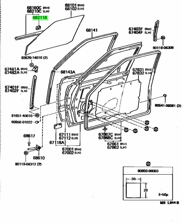 Buy Genuine Toyota 6821190K00 (68211-90K00) Clip. Prices, fast shipping ...