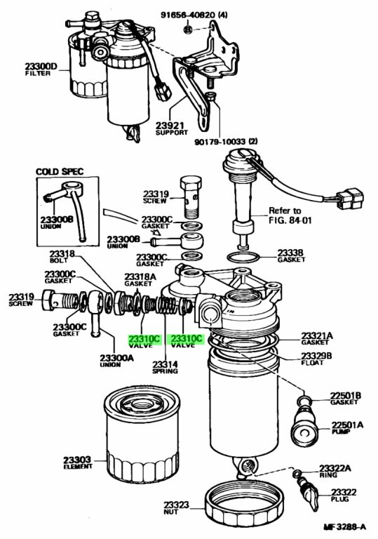 Genuine Toyota 23316-54010 (2331654010) VALVE SUB-ASSY, FUEL - Amayama