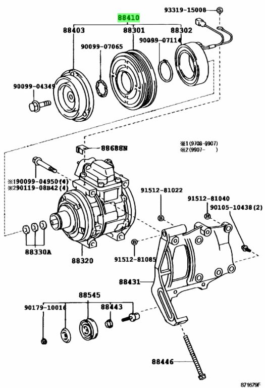 Buy Genuine Toyota 88410-60330 (8841060330) Clutch Assy, Magnet. Prices ...