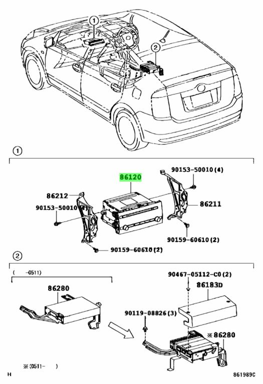 Toyota 86120 схема