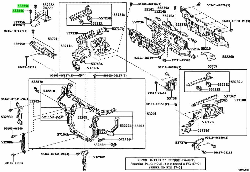 Buy Genuine Toyota 5325948010 (53259-48010) Clip, Radiator Support To ...