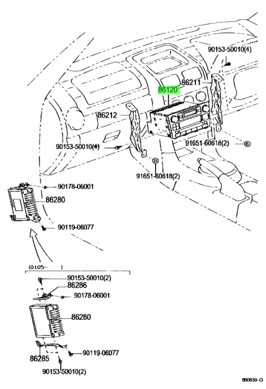 Toyota 86120 схема