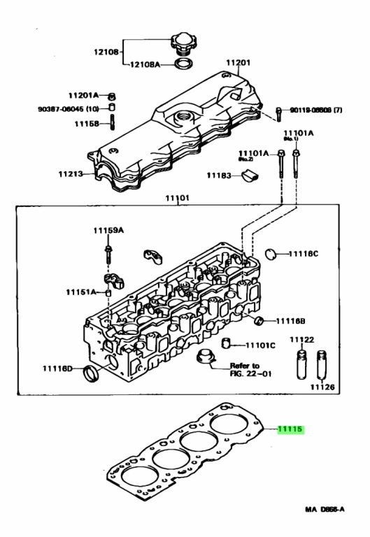 Buy Genuine Toyota 11115-17040-05 (111151704005) Gasket, Cylinder Head ...