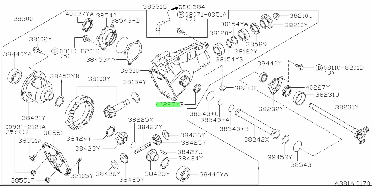 Genuine Nissan 40227-0P001 (402270P001) SEAL, GREASE SIDE SHAFT - Amayama