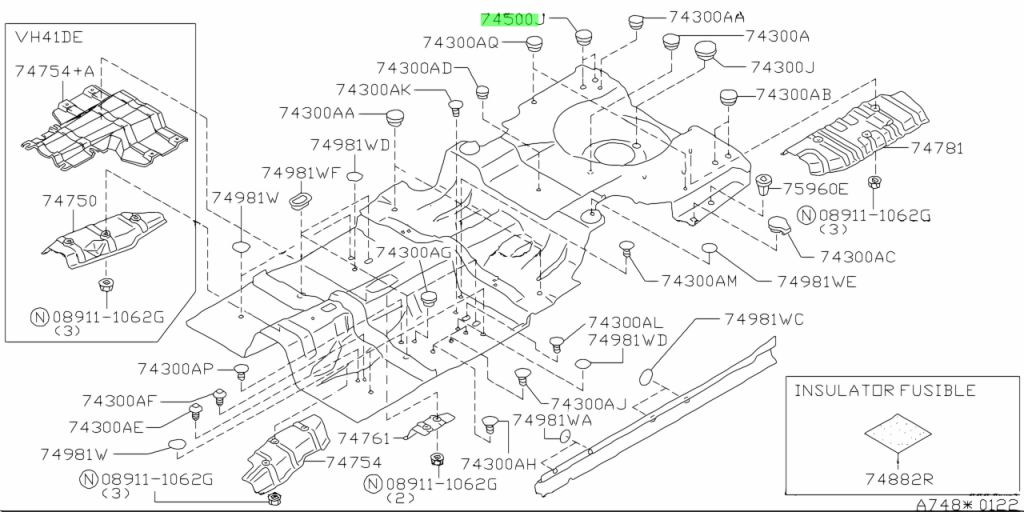 Buy Genuine Nissan 908794P000 (90879-4P000) Plug, Rear Floor. Prices ...