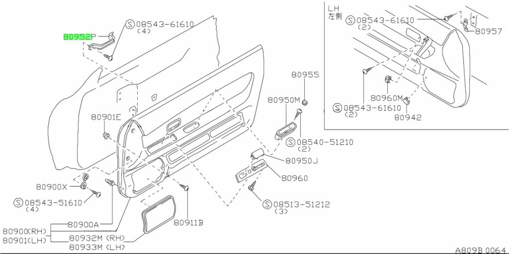 Buy Genuine Nissan 80952-04U00 (8095204U00) Bracket, Pull Handle for ...