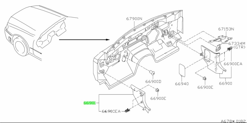 Buy Genuine Nissan 66901-AA001 (66901AA001) Finisher, Dash Side Lh for ...