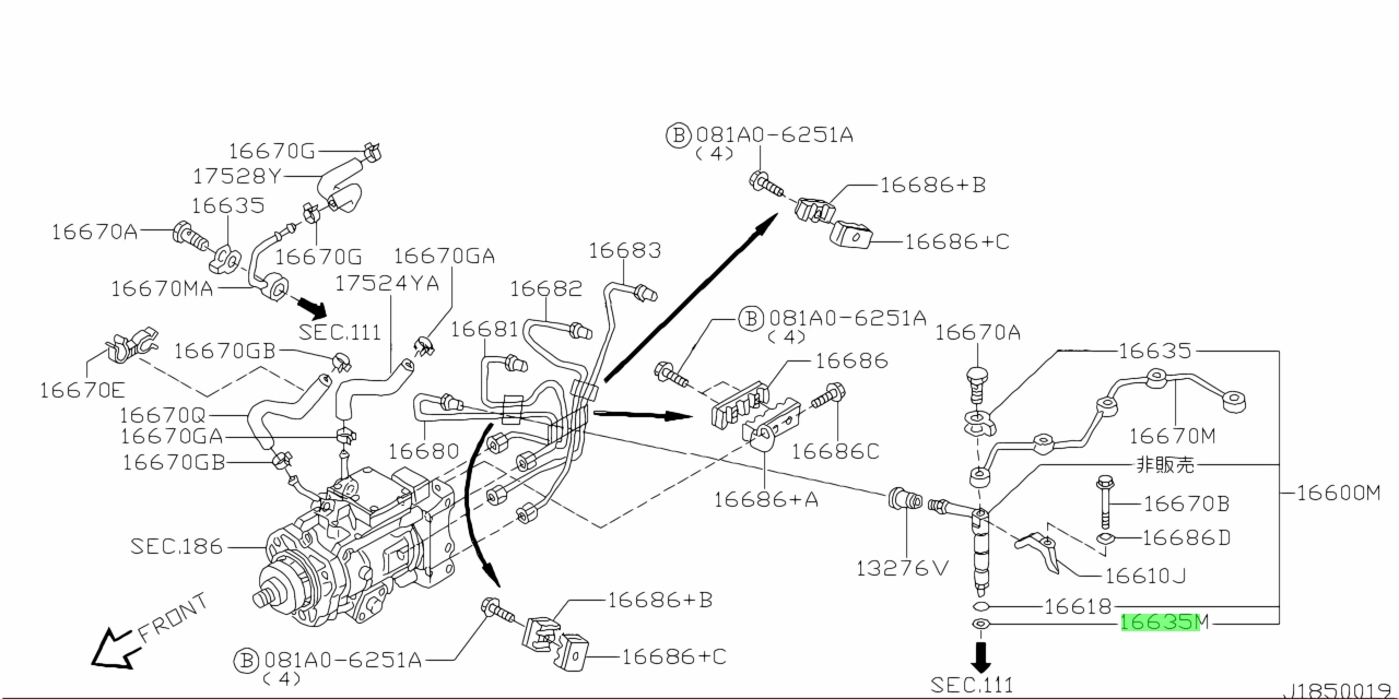 Nissan 16626 54t00