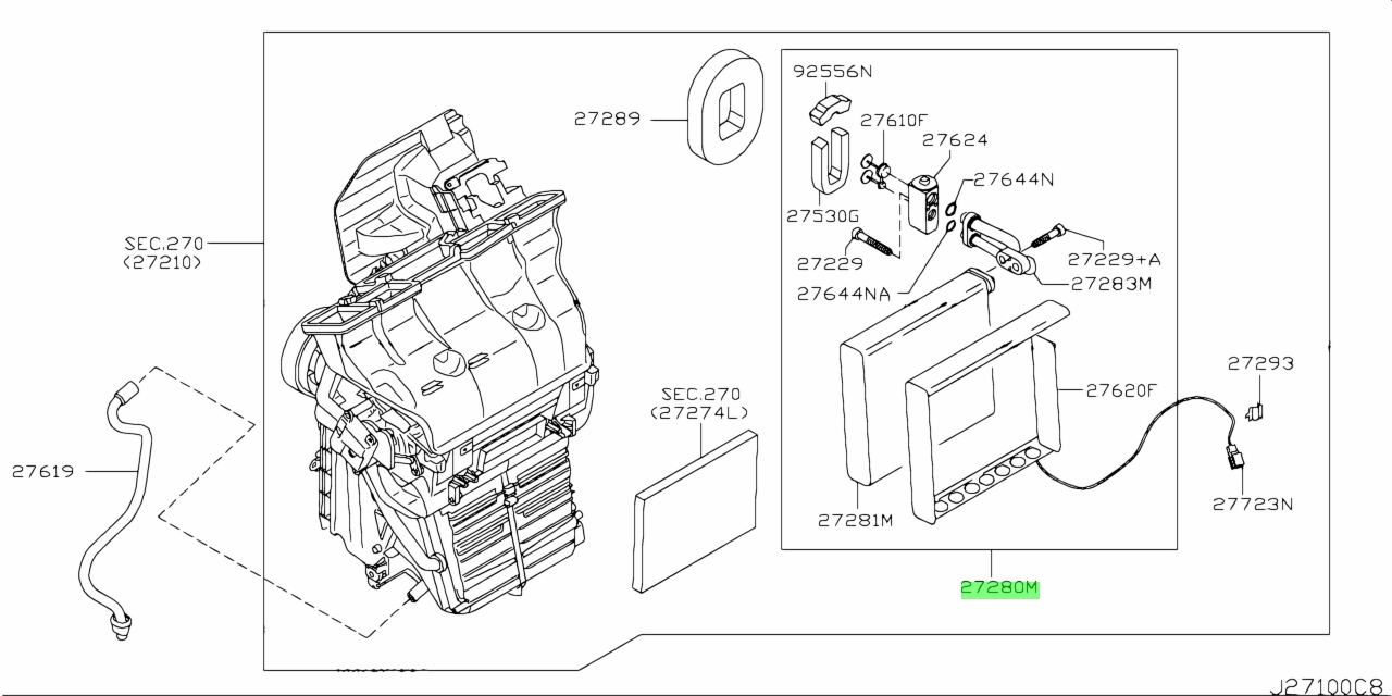 Buy Genuine Nissan 27280EN000 (27280-EN000) Evaporator Assembly, Front ...