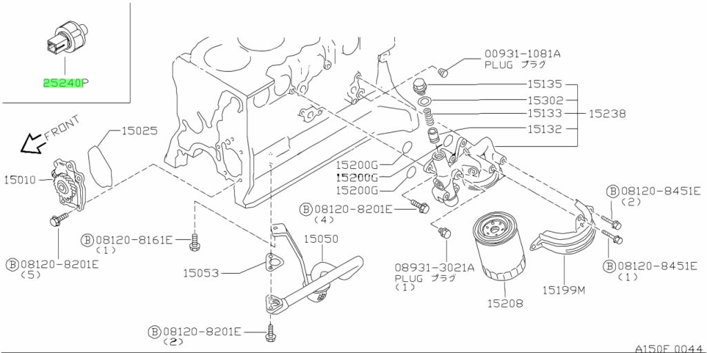 Genuine Nissan 25240-8996E (252408996E) ENGINE OIL PRESSURE SWITCH ...