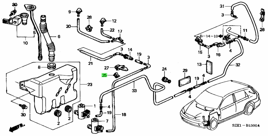 Genuine Honda Sj6 003 sj6003 Clip Washer Tube Amayama