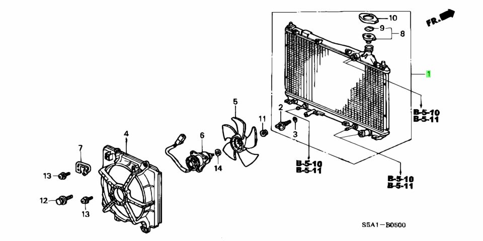 Радиатор honda fit