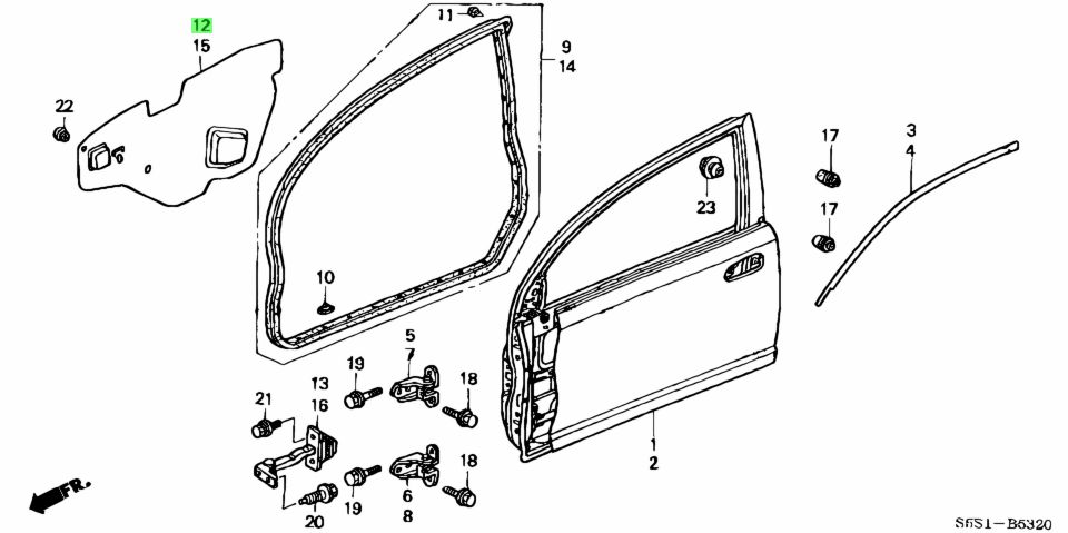 Buy Genuine Honda 72321-S5S-G10 (72321S5SG10) Seal, R. Fr. Door Hole ...