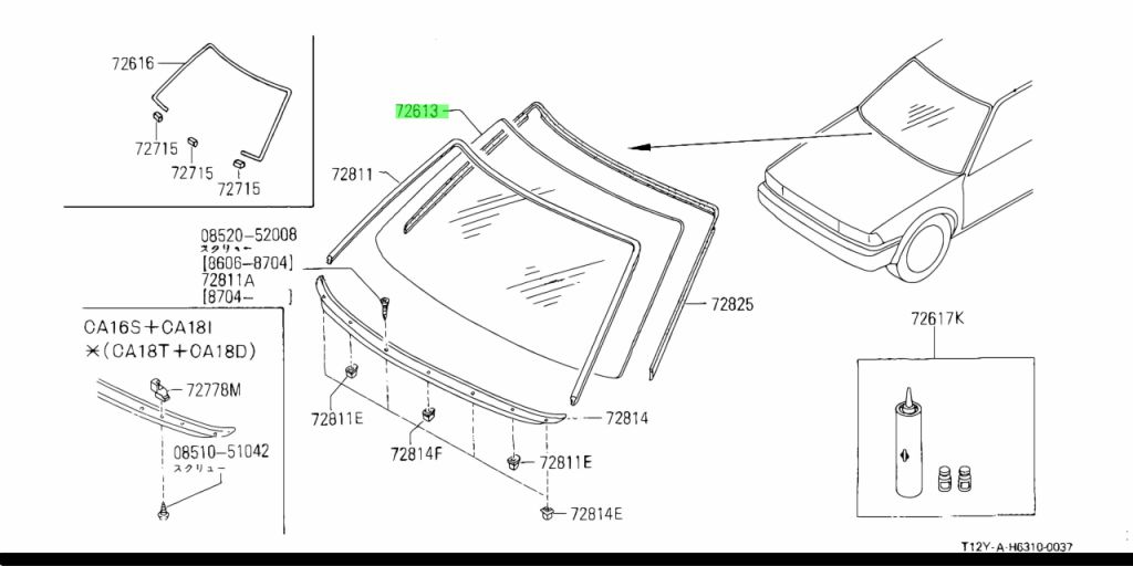 Buy Genuine Nissan 72712-D4013 (72712D4013) Glass, Windshield. Prices ...