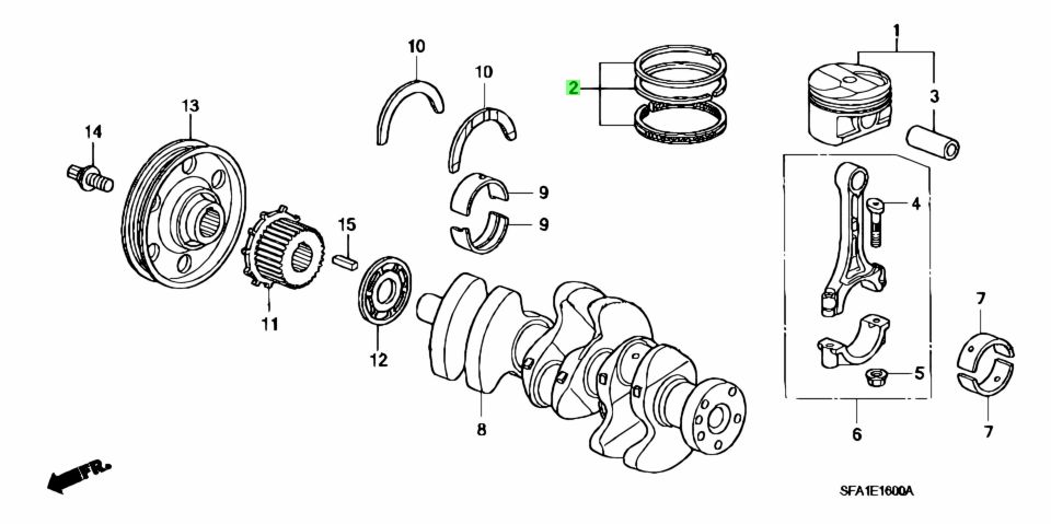 Buy Genuine Honda 13011RGA006 (13011-RGA-006) Ring Set, Piston. Prices ...