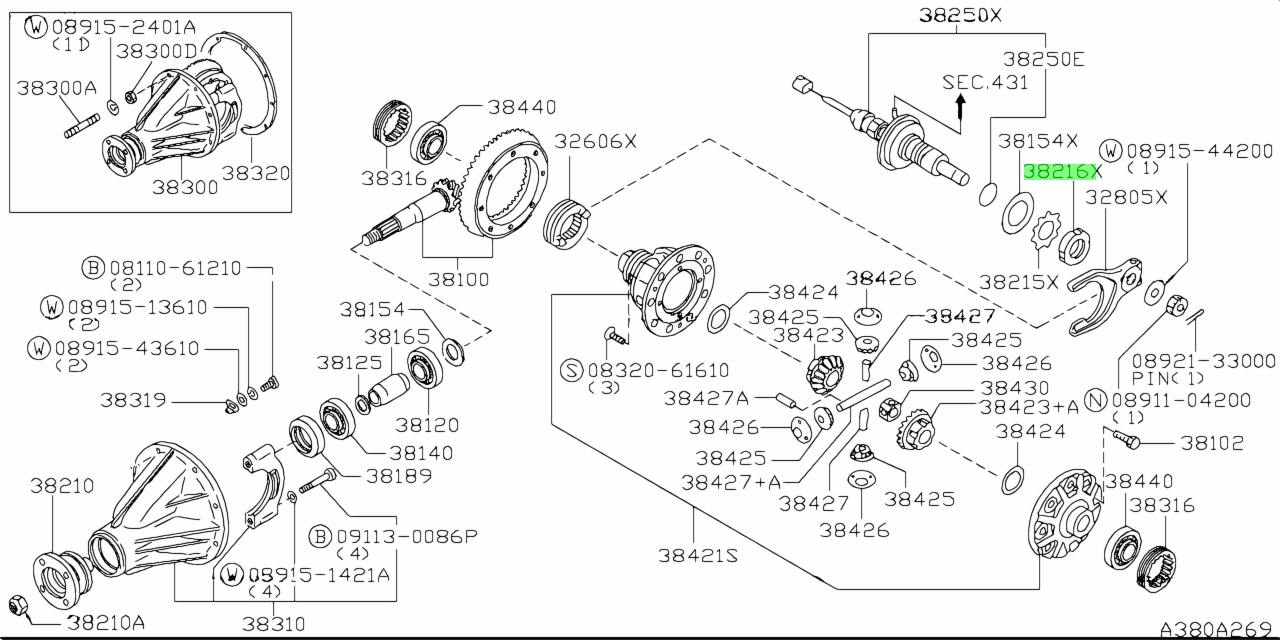 Buy Genuine Nissan 3821606J00 (38216-06J00) Nut, Lock Actuator. Prices ...