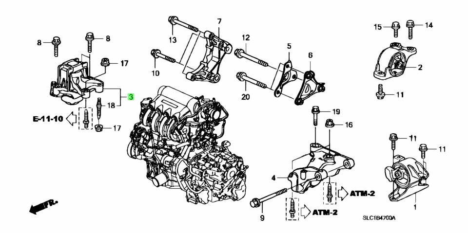 Buy Genuine Honda 50820SLNA81 (50820-SLN-A81) Mounting for Honda ...