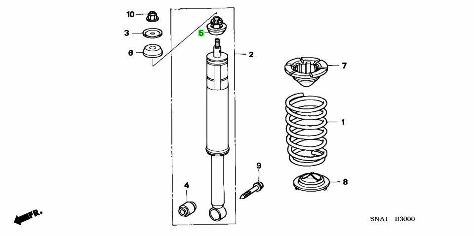 Buy Genuine Honda 52631SNAA12 (52631-SNA-A12) Rubber, Rr. Shock ...