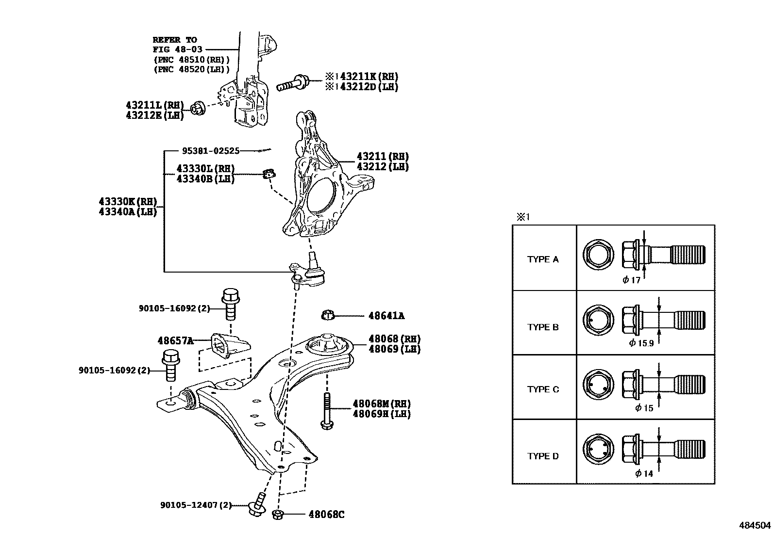 Toyota Camry XV70 front axle arm & steering knuckle, 9 generation 01. ...