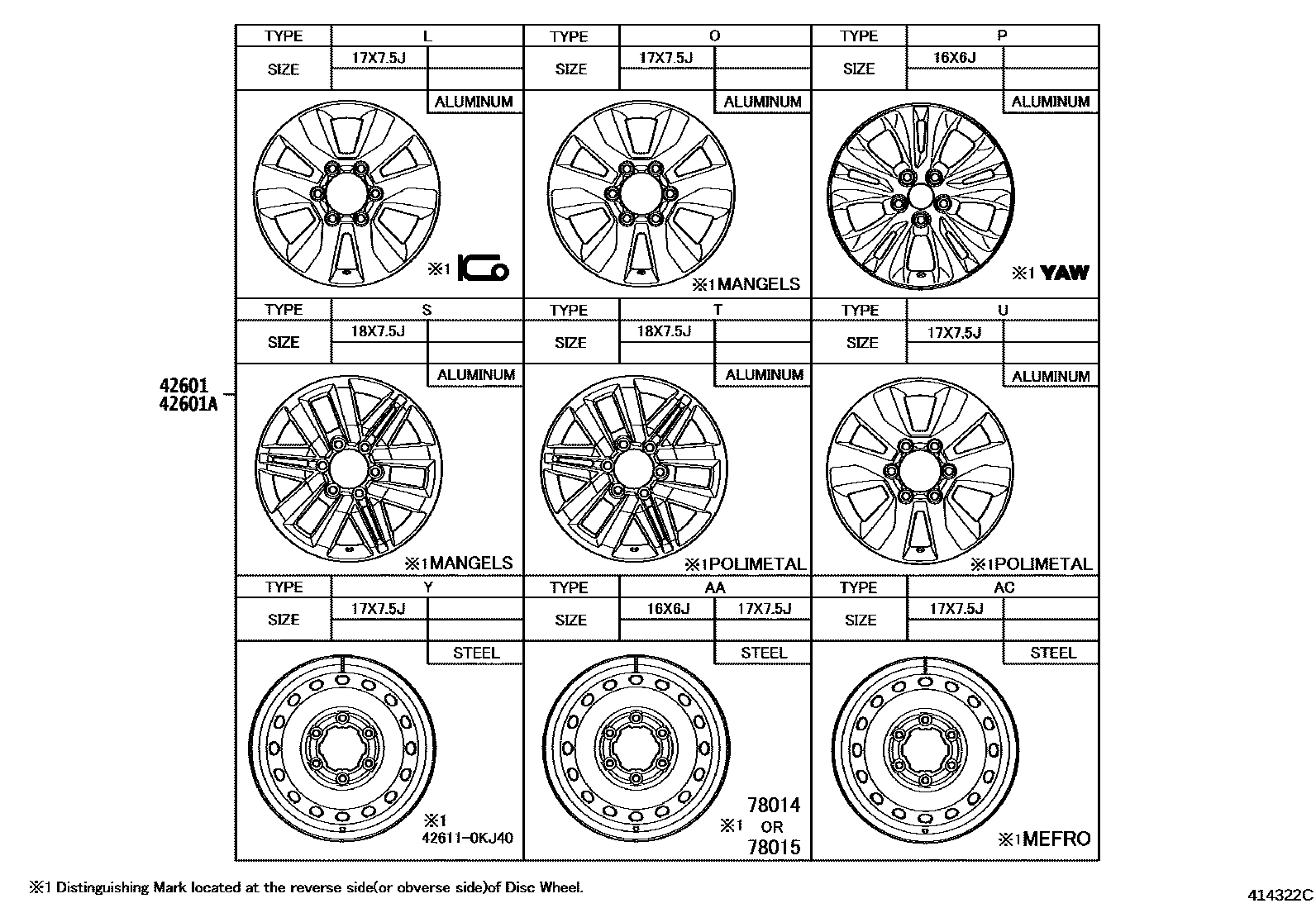 Размер type. Диск колёсный , кат № 42611-0k224/42611-0k220. Диск колесный 42611-0kg60 Toyota. 42611 60d70. Toyota 90942-05039.