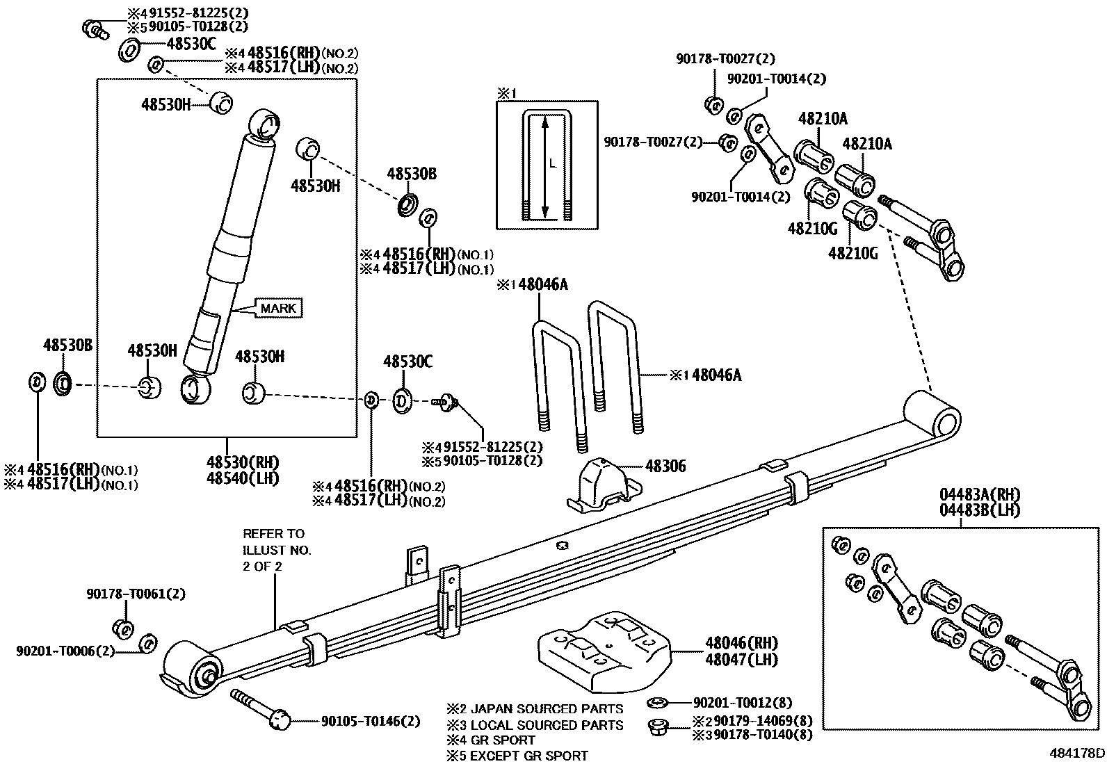 Rear spring & shock absorber for Toyota Hilux Pick Up AN120, 8 ...