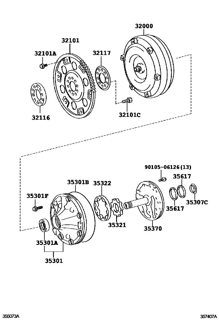 Torque converter, front oil pump & chain (atm) for Toyota Land Cruiser ...