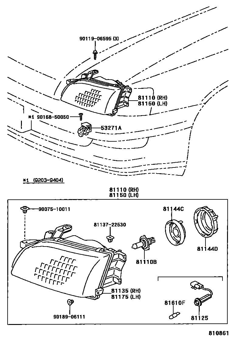 Лампочка тойота камри 30. 81110b лампа Toyota. 81110-2b621. Какие лампочки стоят в Toyota Corona st190. 81144с Toyota.