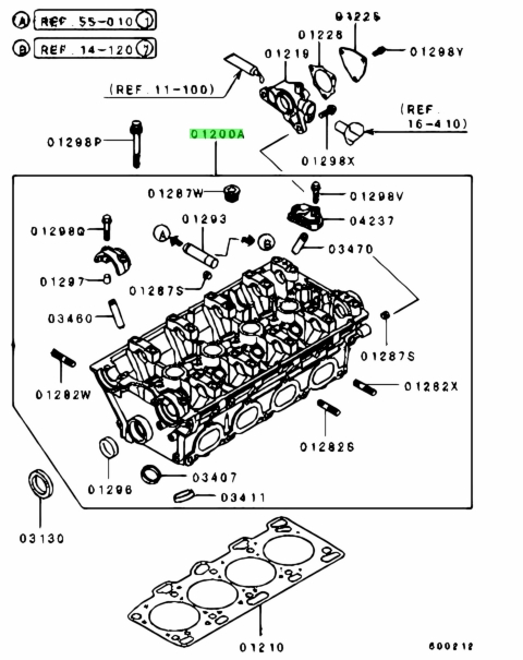 Genuine Mitsubishi MD340429 HEAD ASSY,ENG CYLINDER - Amayama