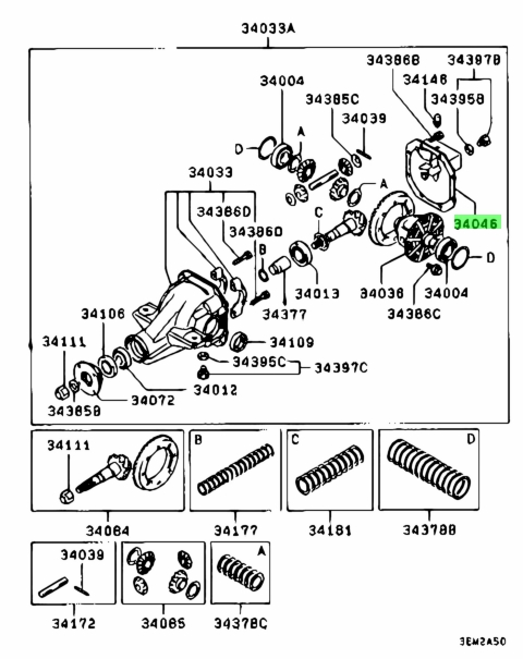 Buy Genuine Mitsubishi MB664603 Cover,rr Diff Carrier. Prices, fast ...