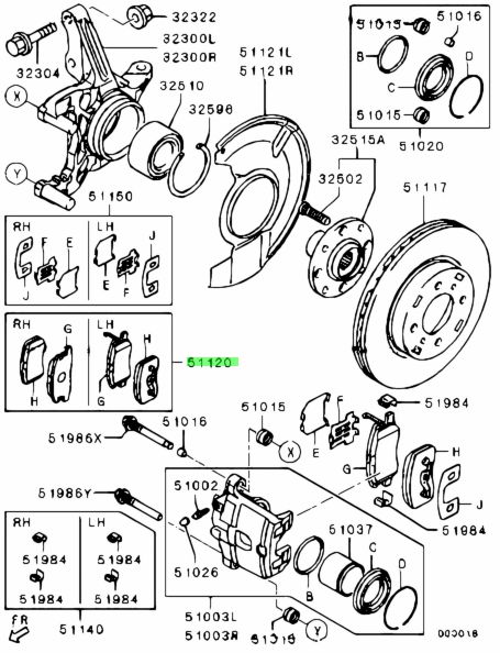 Тормозные колодки mitsubishi