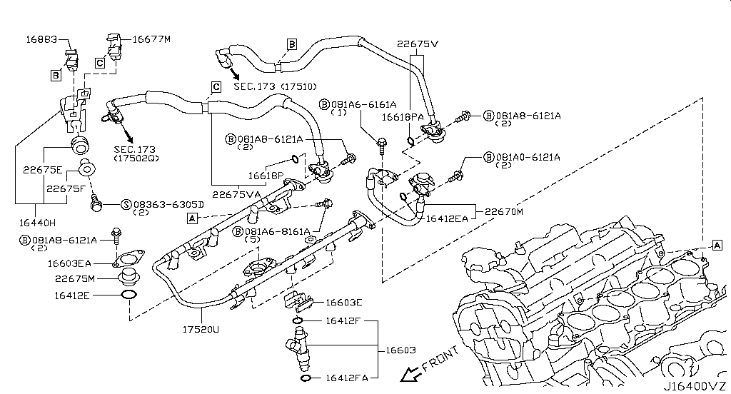 Fuel injection & strainer (engine) for Nissan GT-R R35, 1 generation, 3 ...