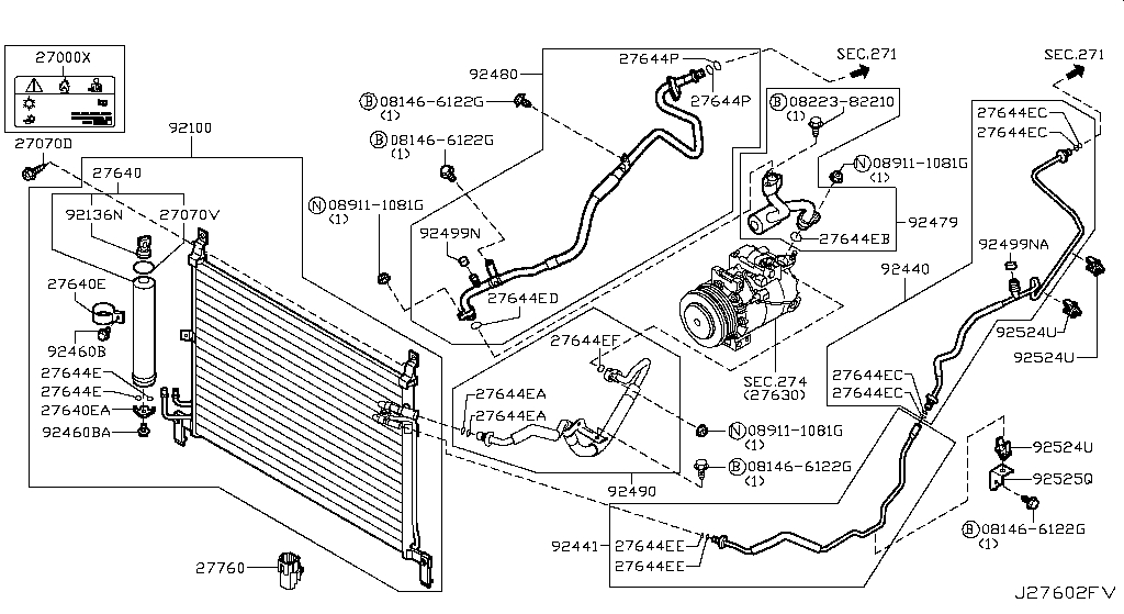 Air conditioner (engine room) (denso) for Nissan GT-R R35, 1 generation ...