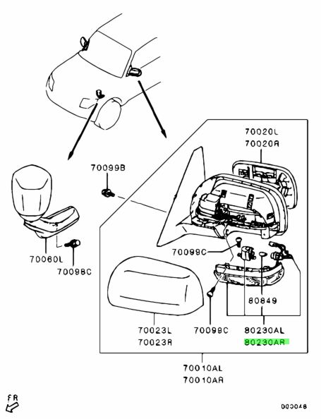 Genuine Mitsubishi 8351A030 LAMP ASSY,SIDE TURN SIGNAL,FR RH - Amayama