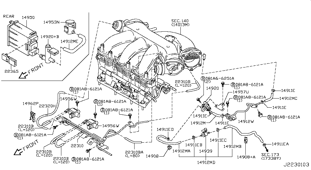 Vacuum Piping & Canister (Engine)