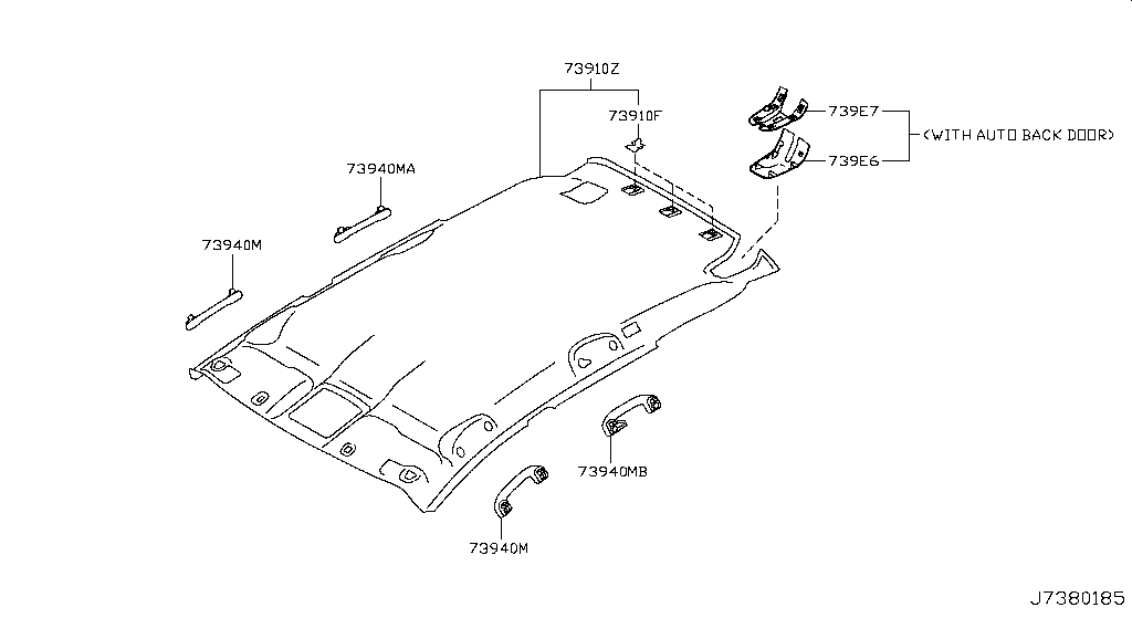 Roof trimming (trim) for Nissan Murano Z51, 2 generation, restyling 11. ...