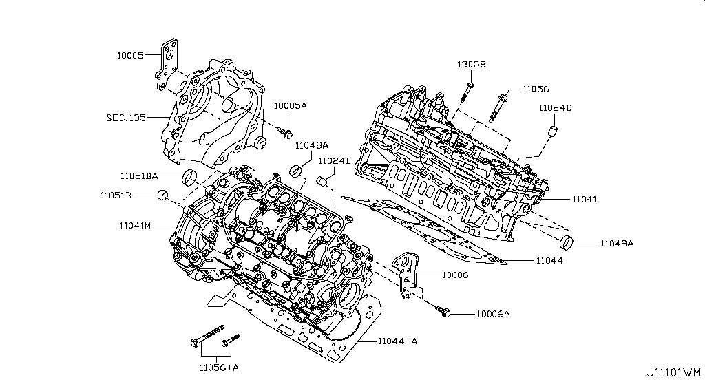 Cylinder head & rocker cover (engine) for Nissan Navara D40, 2 ...