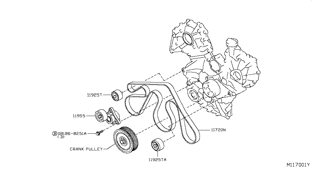 navara d40 power steering belt