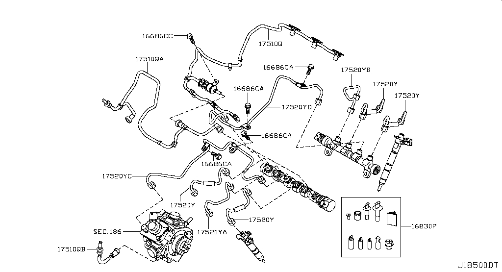 Vacuum Piping Canister (engine) For Nissan Navara D40,