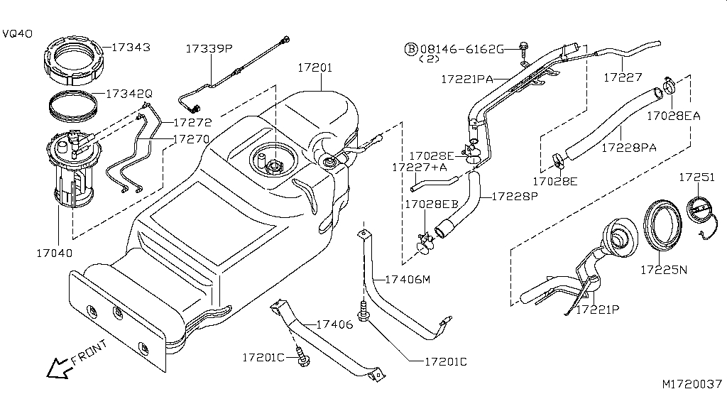 Fuel Tank Chassis For Nissan Pathfinder R51 3 Generation 012004 
