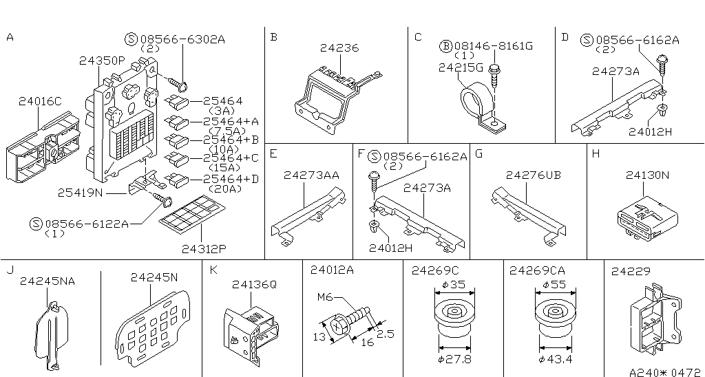 Wiring (denso) for Nissan Pathfinder R50, 2 generation 10.1995 - 06. ...