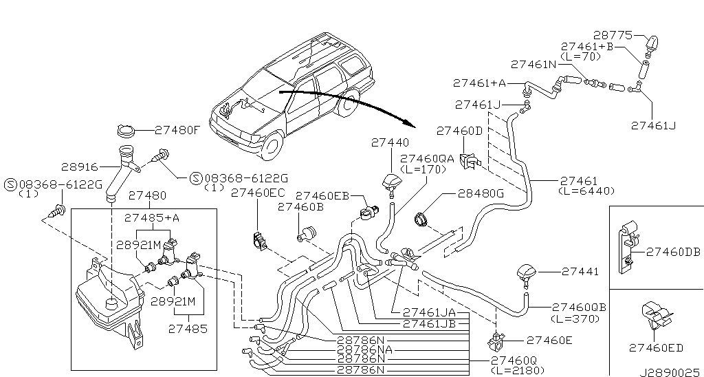 Washer (front & rear) (denso) for Nissan Pathfinder R50, 2 generation ...