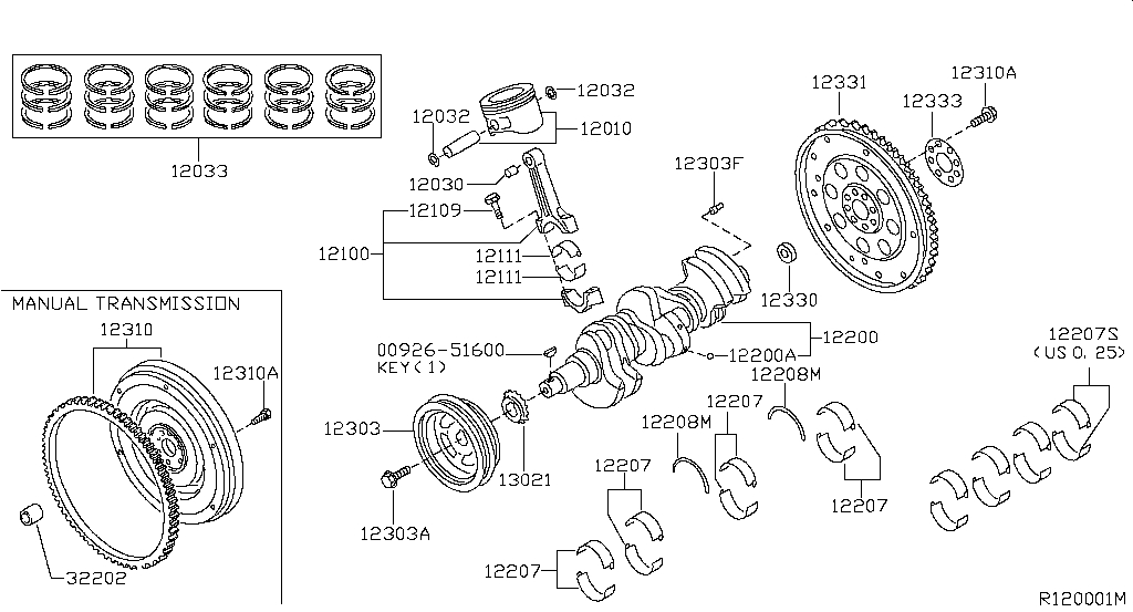 Piston & Crankshaft & Flywheel (Engine)