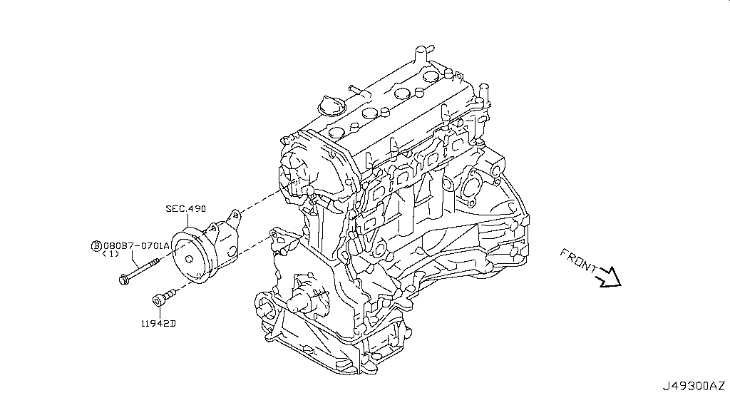 Power Steering Pump Mounting (Engine)