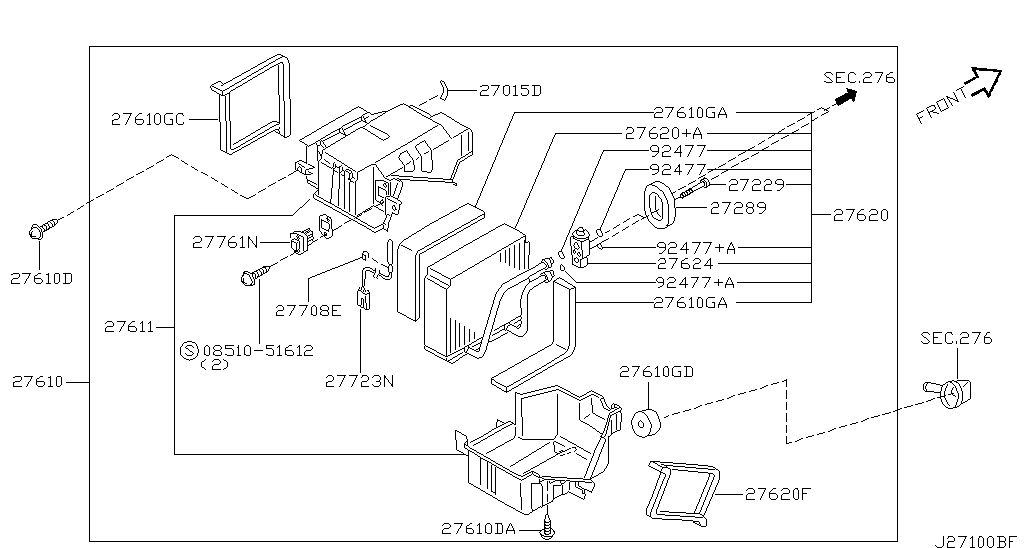 Cooling unit (denso) for Nissan Pathfinder R50, 2 generation, 2 ...