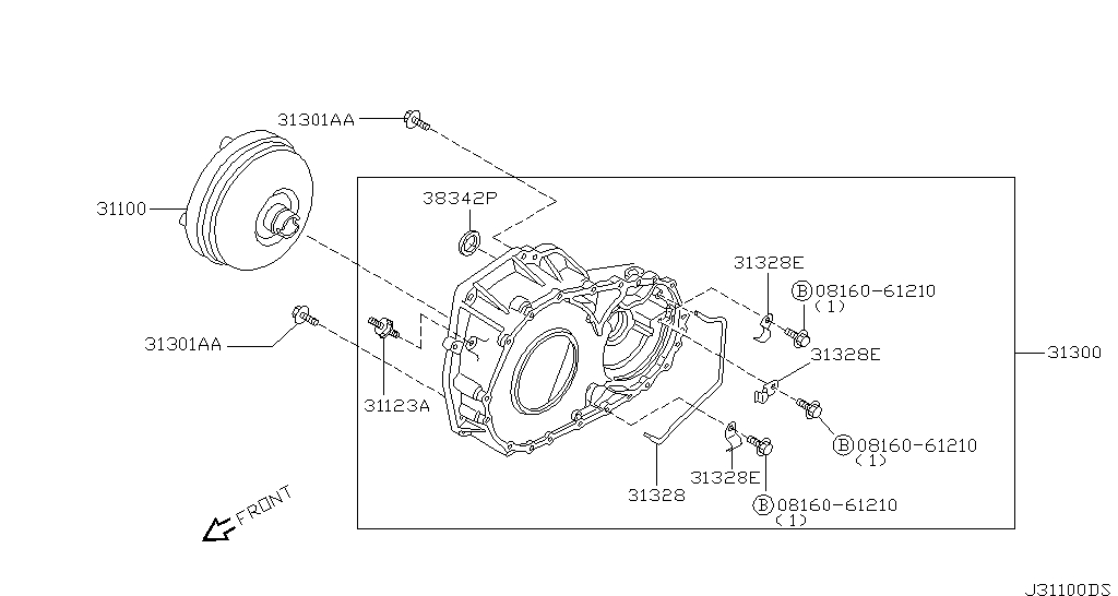 Torque converter, housing & case (unit) for Nissan Maxima A34, 6