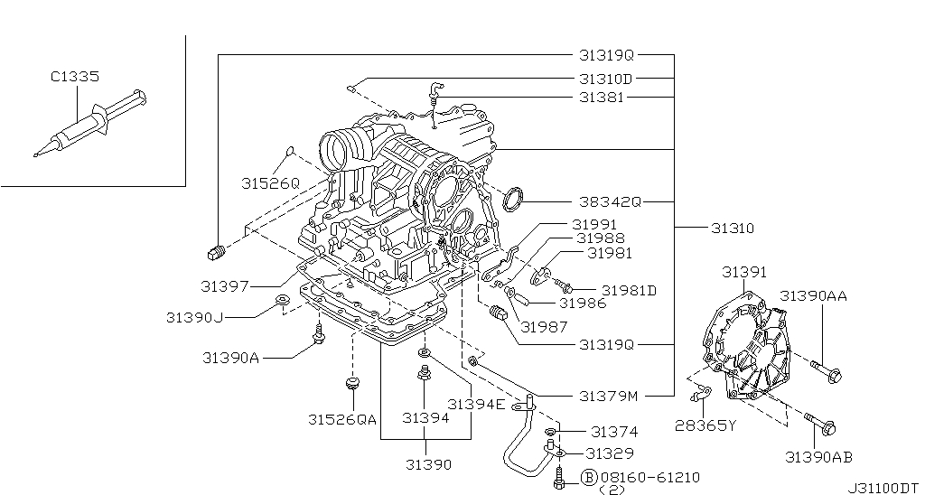 Torque converter, housing & case (unit) for Nissan Maxima A34, 6