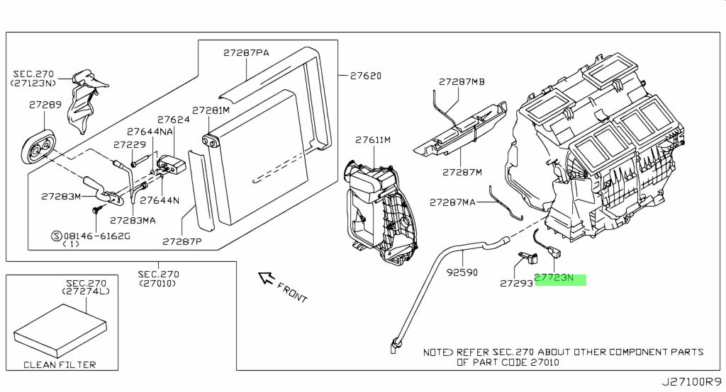 Buy Genuine Nissan 27723AG000 (27723-AG000) Sensor. Prices, fast ...